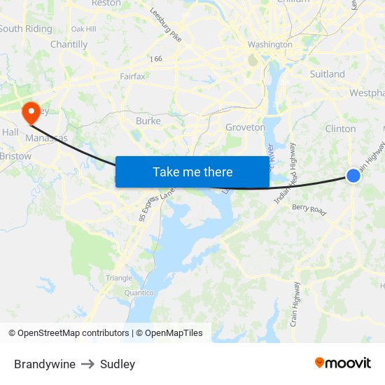 Brandywine to Sudley map