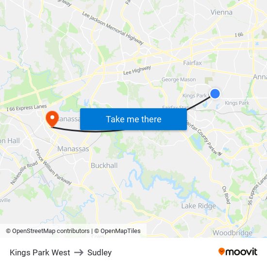 Kings Park West to Sudley map