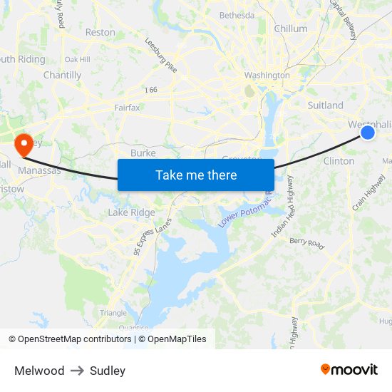 Melwood to Sudley map