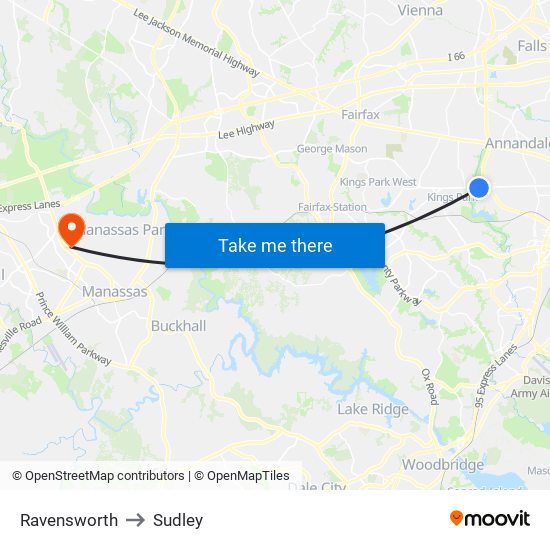 Ravensworth to Sudley map