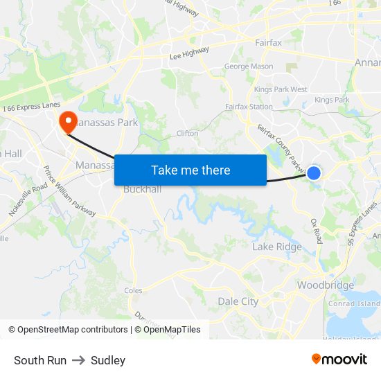 South Run to Sudley map