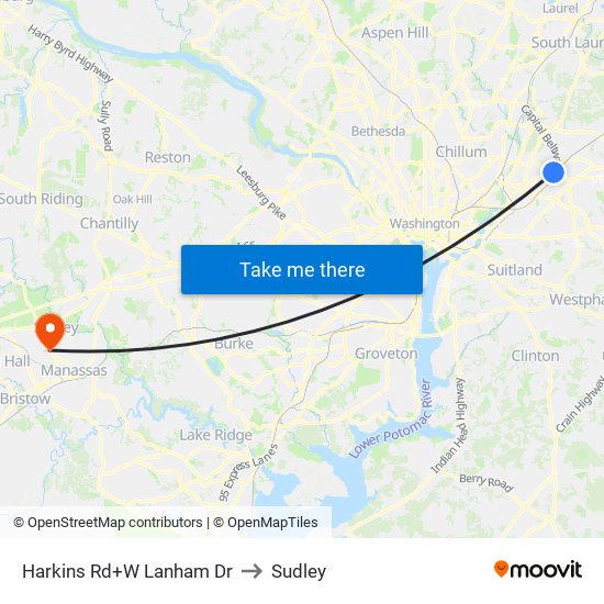 Harkins Rd+W Lanham Dr to Sudley map