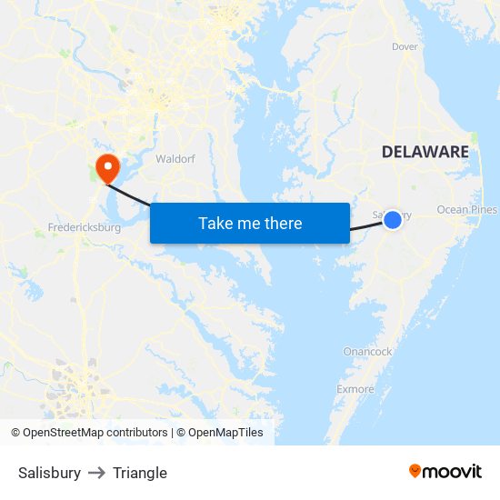 Salisbury to Triangle map