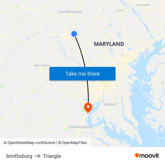 Smithsburg to Triangle map