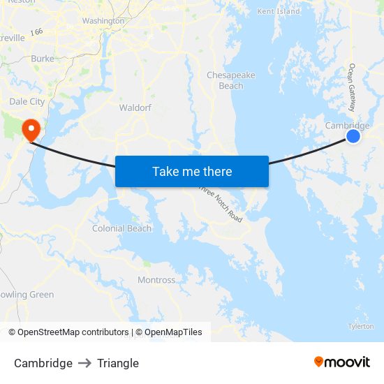 Cambridge to Triangle map