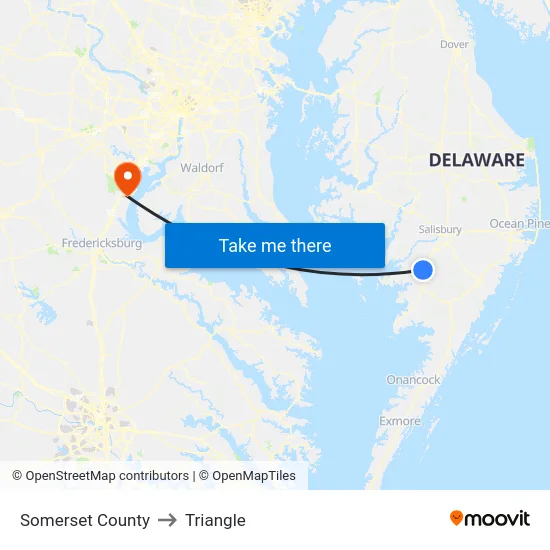 Somerset County to Triangle map