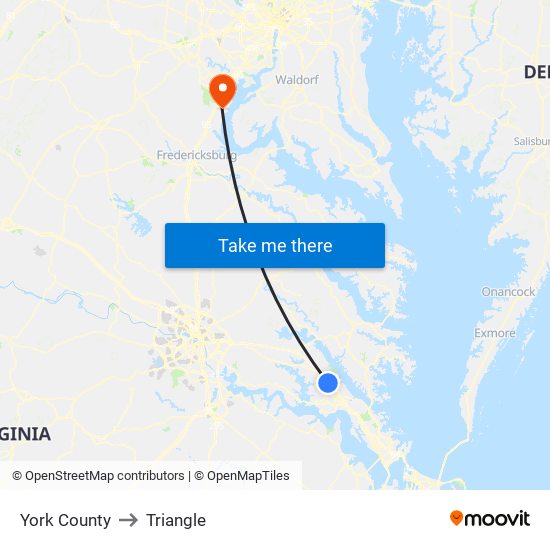 York County to Triangle map