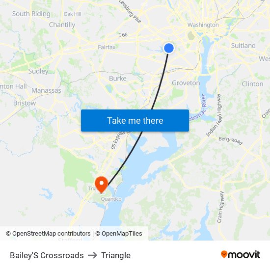 Bailey'S Crossroads to Triangle map