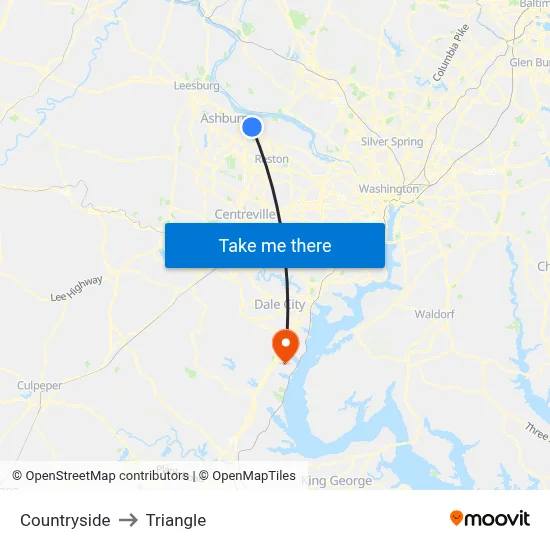 Countryside to Triangle map