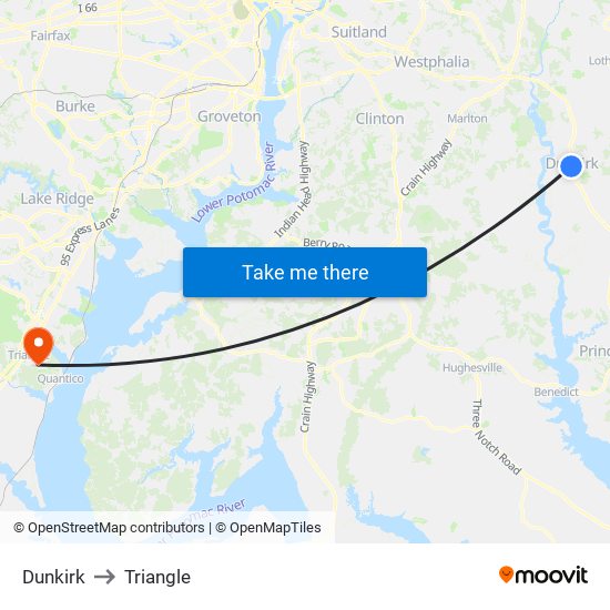 Dunkirk to Triangle map