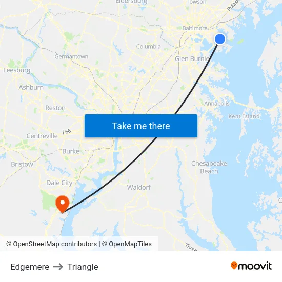 Edgemere to Triangle map