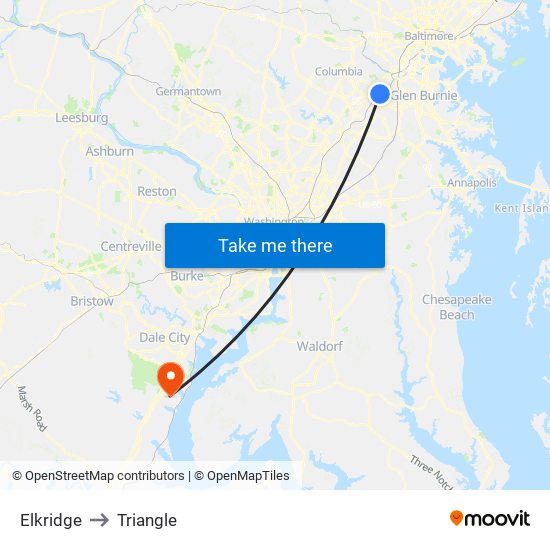 Elkridge to Triangle map