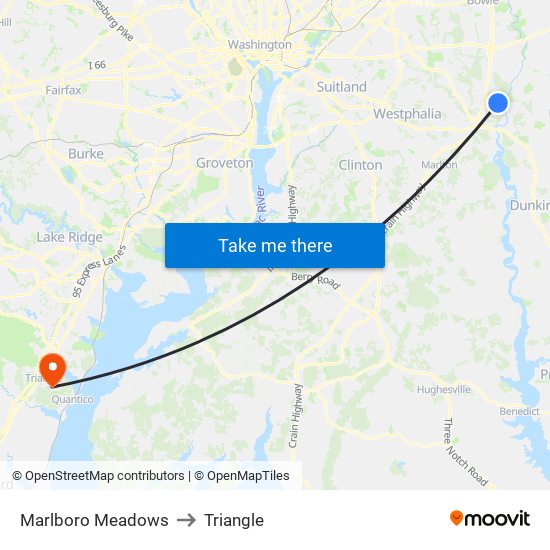 Marlboro Meadows to Triangle map