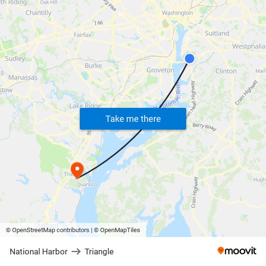 National Harbor to Triangle map