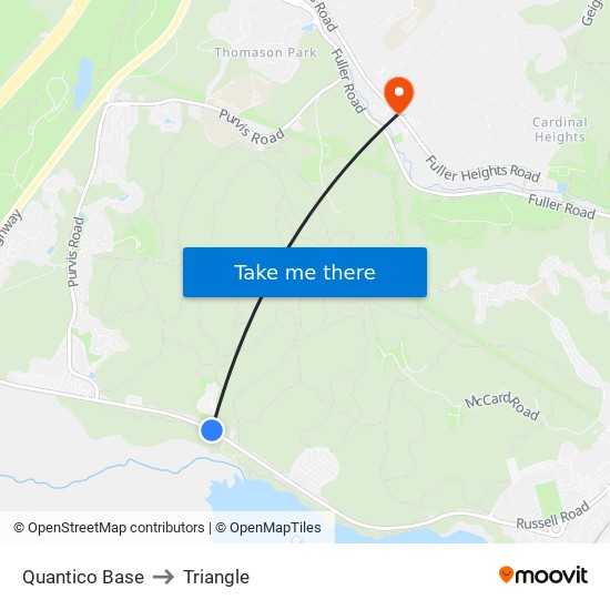 Quantico Base to Triangle map