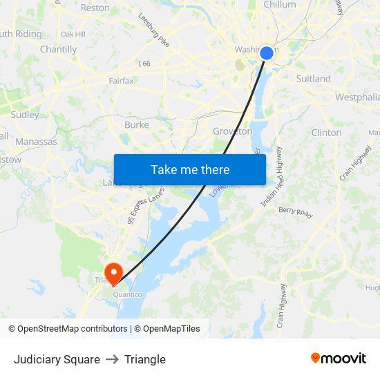 Judiciary Square to Triangle map