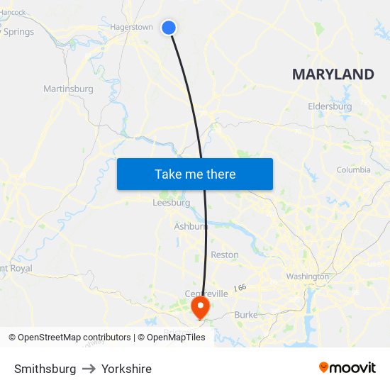 Smithsburg to Yorkshire map