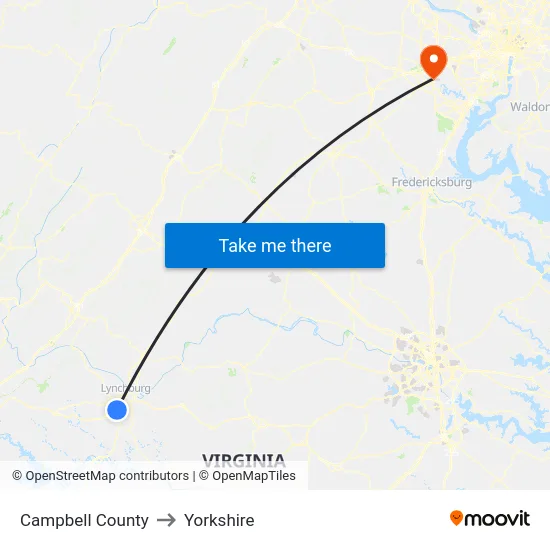 Campbell County to Yorkshire map