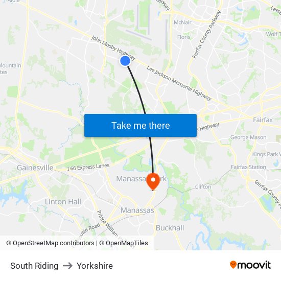 South Riding to Yorkshire map