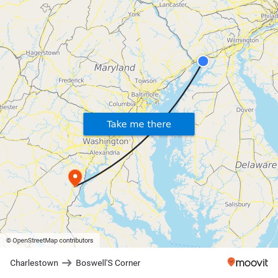 Charlestown to Boswell'S Corner map