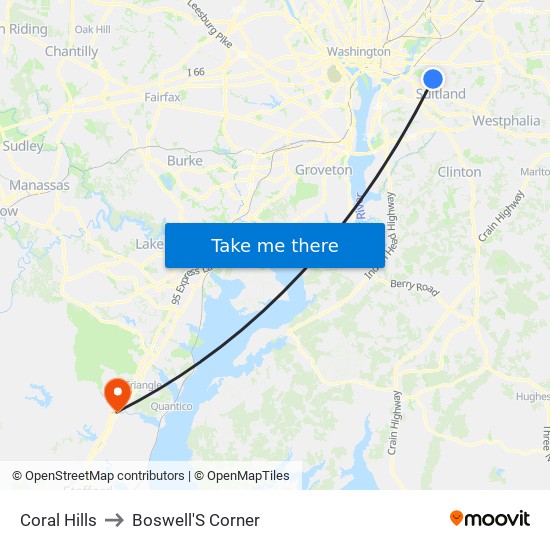 Coral Hills to Boswell'S Corner map