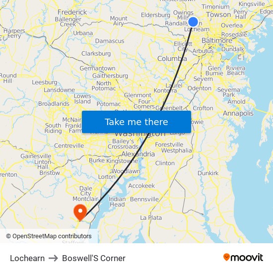 Lochearn to Boswell'S Corner map