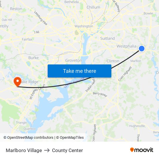 Marlboro Village to County Center map