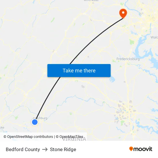 Bedford County to Stone Ridge map