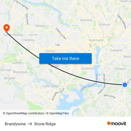 Brandywine to Stone Ridge map