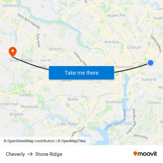 Cheverly to Stone Ridge map