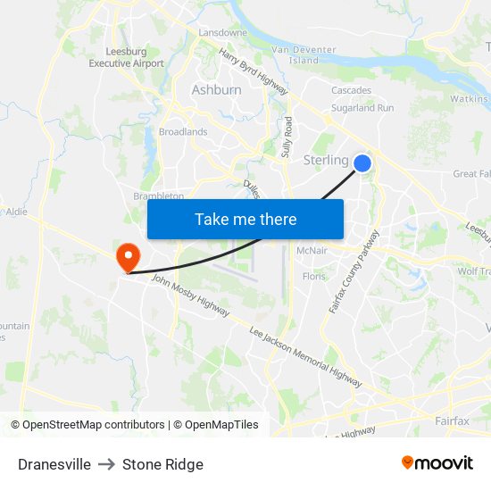 Dranesville to Stone Ridge map