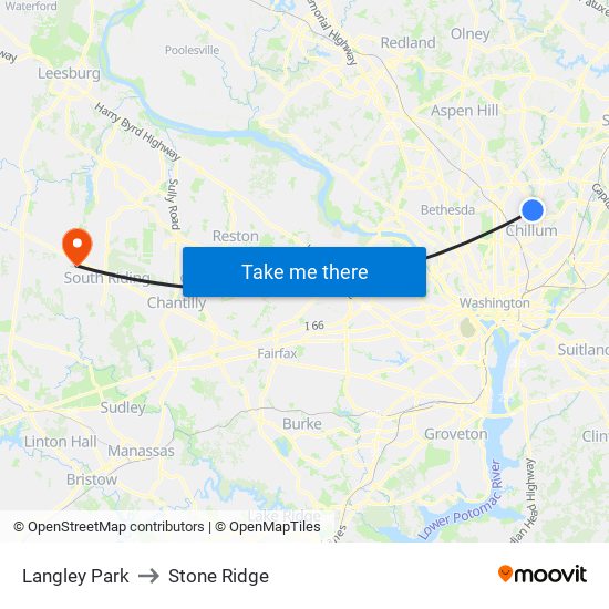 Langley Park to Stone Ridge map