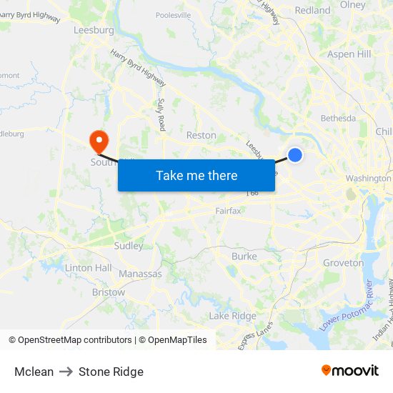 Mclean to Stone Ridge map