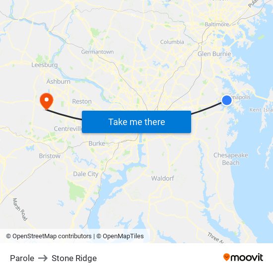 Parole to Stone Ridge map