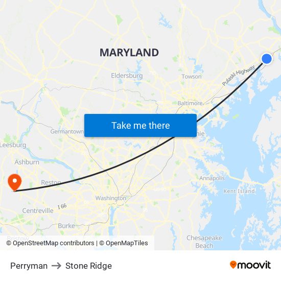 Perryman to Stone Ridge map