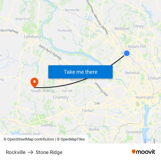 Rockville to Stone Ridge map