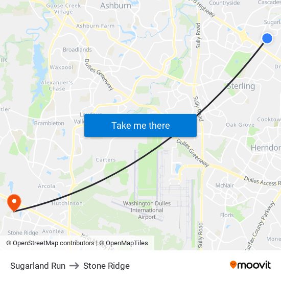 Sugarland Run to Stone Ridge map