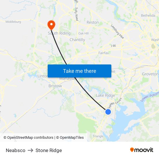 Neabsco to Stone Ridge map