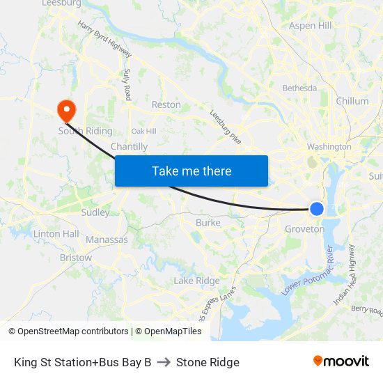 King Street-Old Town+Bay B to Stone Ridge map