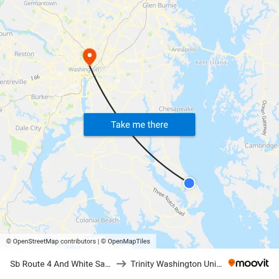 Sb Route 4 And White Sands Dr. to Trinity Washington University map