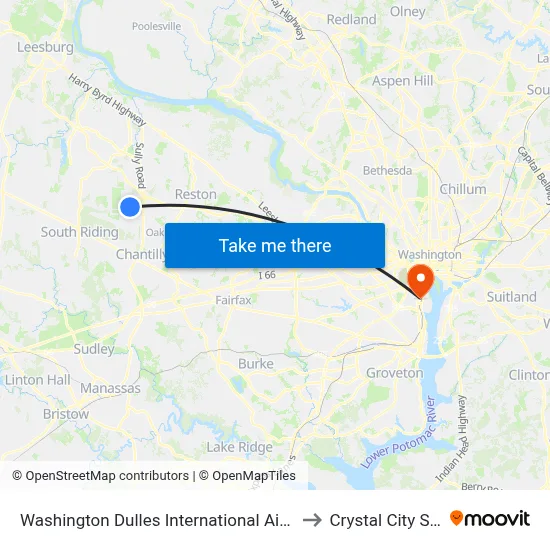 Washington Dulles International Airport (Iad) to Crystal City Shops map
