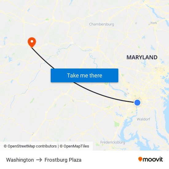 Washington to Frostburg Plaza map