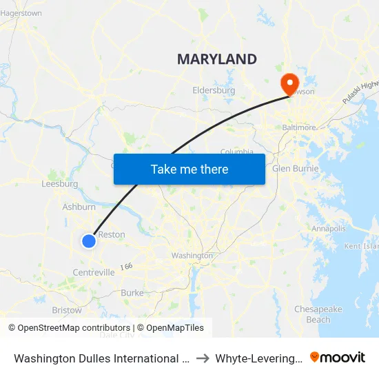 Washington Dulles International Airport (Iad) to Whyte-Levering House map