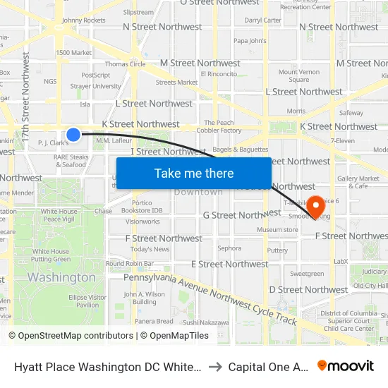 Hyatt Place Washington DC White House to Capital One Arena map