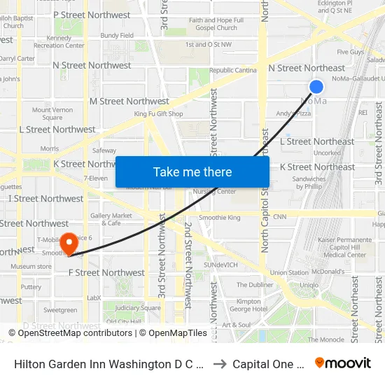 Hilton Garden Inn Washington D C U S Capitol to Capital One Arena map