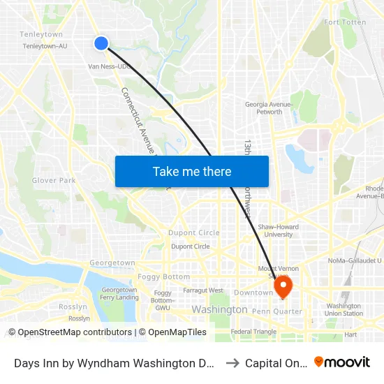 Days Inn by Wyndham Washington DC Connecticut Avenue to Capital One Arena map