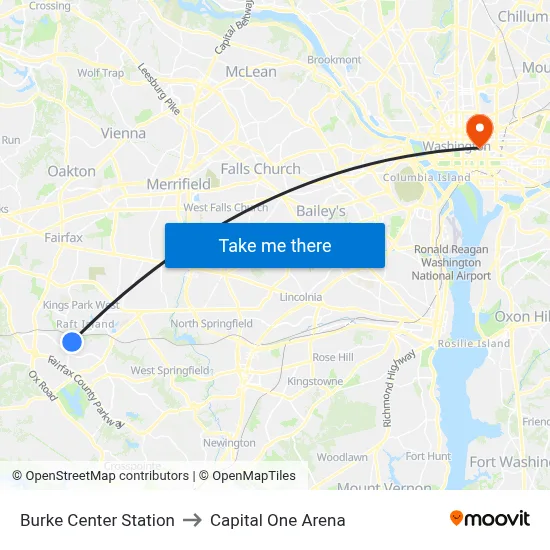 Burke Center Station, 10315 Luria Commons Ct to Capital One Arena map