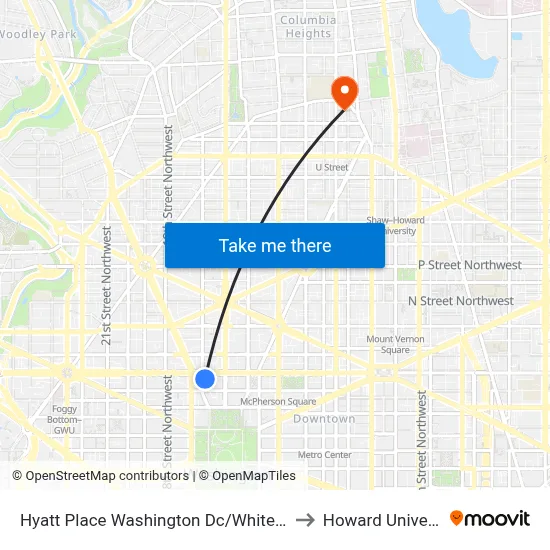 Hyatt Place Washington Dc/White House to Howard University map