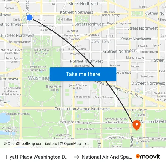 Hyatt Place Washington Dc/White House to National Air And Space Museum map