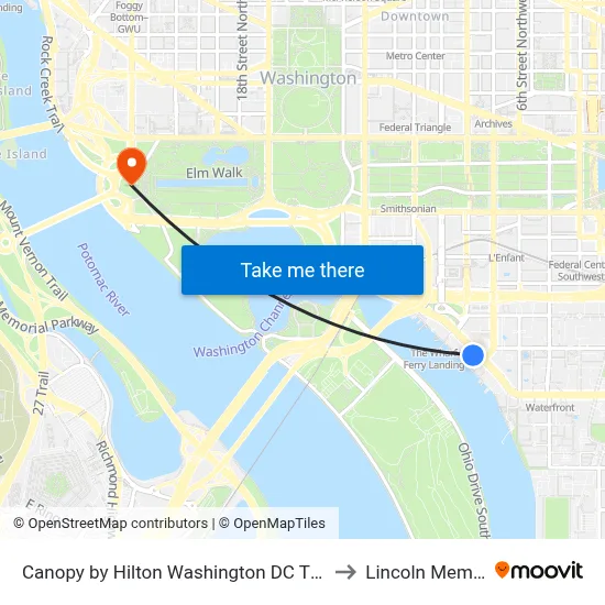 Canopy by Hilton Washington DC The Wharf to Lincoln Memorial map